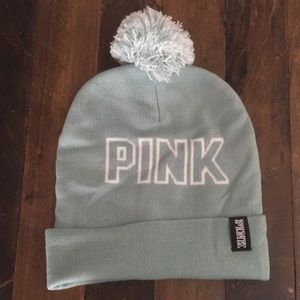Blue Pom Pom Beanie from PINK